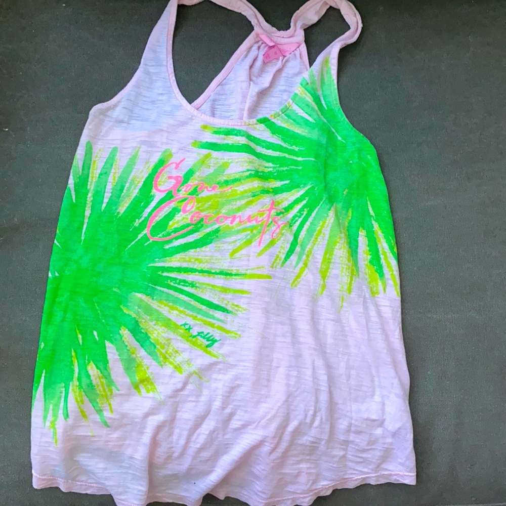 Lily Pulitzer pink, Gone Coconuts tank